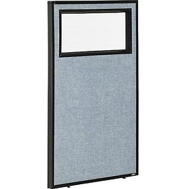 Global Industrial 694753WBL 24.25 x 42 in. Office Partition Panel with Partial Window, Blue