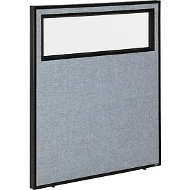 Global Industrial 694754WBL 36.25 x 42 in. Office Partition Panel with Partial Window, Blue