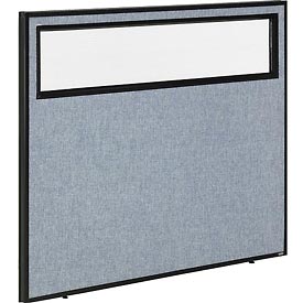 Global Industrial 694755WBL 48.25 x 42 in. Office Partition Panel with Partial Window, Blue