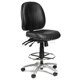 Picture of Global Industrial 250685BK Vinyl hygienic Stool with 8 Way Adjustable&#44; Black