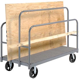 Picture of Global Industrial 241444C Panel Sheet & Lumber Truck with Carpeted Deck&#44; Gray - Capacity 2400 lbs