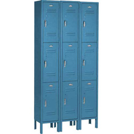 12 x 15 x 24 3 Tier Paramount Locker with 9 Door Assembled - Blue