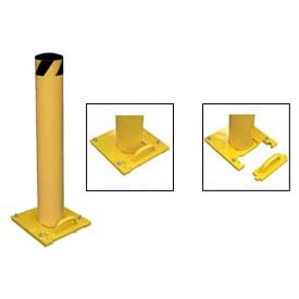 Removable Steel Bollard with Removable Plastic Cap - Yellow - 36in.
