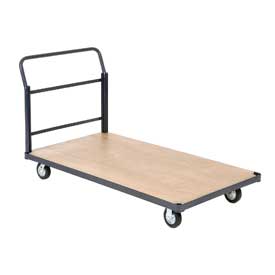 Picture of Global Industrial 241709 60 x 30 in. Steel Bound Wood Deck Platform Truck with 5 in. Rubber Casters&#44; Blue - Capacity 1400 lbs