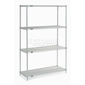 Picture of Global Industrial 14487Z 48 x 14 x 74 in. Nexel Poly-Z-Brite Wire Shelving&#44; Clear