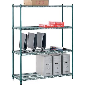 Picture of Global Industrial 18486G 48 x 18 x 63 in. Nexel Poly-Z-Brite Wire Shelving, Green
