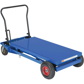 Picture of Vestil CART-PN-1000 Pneumatic Tire Hydraulic Elevating Cart&#44; Blue -Capacity 1000 lbs