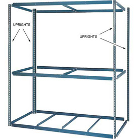 Global Industrial 790CP100 3 ft. High Gray Angle Post Bulk Rack, Set of 4