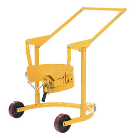 55 gal Mobile Drum Carrier for Steel Drums - Yellow - Capacity 800 lbs