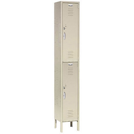 Double Tier Locker - Tan - 12 x 15 x 36 in. - Durable Steel Construction