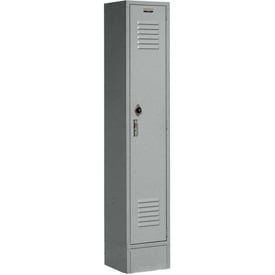 Global Industrial 652064GY 12 x 18 x 60 in. Single Tier Paramount Locker with 1 Door Ready to Assemble, Gray