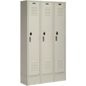 Single Tier Paramount Locker with 3 Door Ready to Assemble - Tan - 12 x 18 x 60 in.