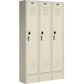Single Tier Paramount Locker with 3 Door Ready to Assemble - Tan