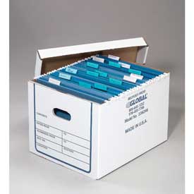 Picture of Connecticut 336246 15 x 12 x 10 in. Corrugated Transfer File Record Storage Box with Lid&#44; White - Set of 20