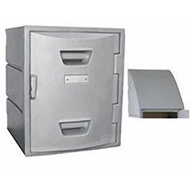 Box Plastic Locker for 4 Tier with Sloped Top - Gray