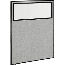 Office Partition Panel with Partial Window - Gray