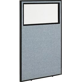 Office Partition Panel with Partial Window - Blue