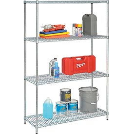 Nexel Best Value Wire Shelving Unit - Zinc Chromate - 48 x 18 x 74 in.