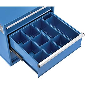 Global Industrial TBAF-A25 30 x 27 x 10 in. Divider Kit for Drawer of Modular Drawer Cabinet, Blue