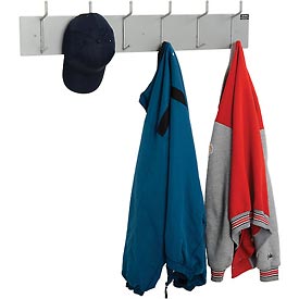 Global Industrial 695313 Wall Mounted Coat Rack, Silver