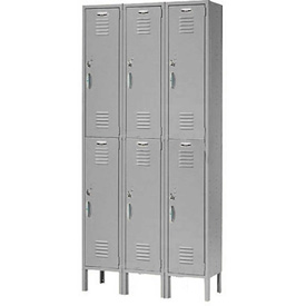 Double Tier Capital Locker with 6 Door Assembled - Gray