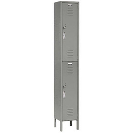 Global Industrial 652148GY 12 x 18 x 36 in. Double Tier Capital Locker with 2 Door Assembled, Gray