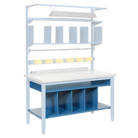72 in. Lower Shelf Kit with Dividers - Blue - 72 in.