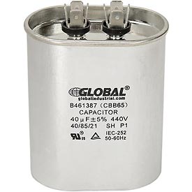 Global Industrial B461387 440 V Oval Run Capacitor - 40 Mfd