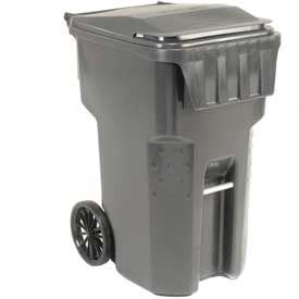 9955050F-B69 Mobile Trash Container, Gray - 95 gal