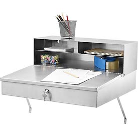 Global Industrial 319053 Stainless Steel Wall Mounted Receiving Desk, 24 x 22 x 12 in.