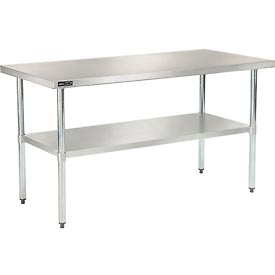 Global Industrial 319056 Stainless Steel Workbench with Undershelf, 60 x 30 in. - 18 Gauge