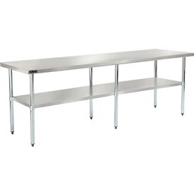 Global Industrial 319058 Stainless Steel Workbench with Undershelf, 96 x 30 in. - 18 Gauge