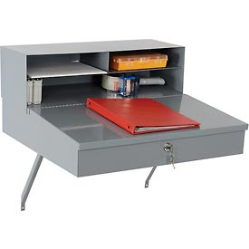 Global Industrial B237006 Wall Mounted Receiving Desk, Gray - 24 x 22 in.