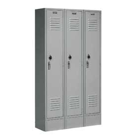 Picture of Global Industrial 652167GY Paramount Locker Single Tier - 3 Door Assembled&#44; Gray - 12 x 12 x 72 in.