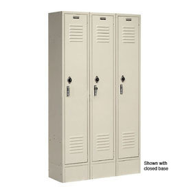 Paramount Locker Single Tier - 3 Door Assembled - Tan - 12 x 18 x 72 in.
