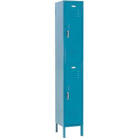 Global Industrial 652178BL Paramount Locker Double Tier - 2 Door Assembled, Blue - 12 x 18 x 36 in.