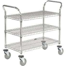 Global Industrial 188724 Nexel Wire Utility Cart - 3 Shelves, 36 x 18 in. - 800 lbs