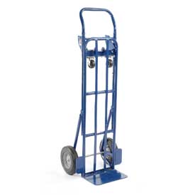 2-in-1 Convertible Hand Truck - Blue - 600 lbs Capacity - Durable Steel Frame