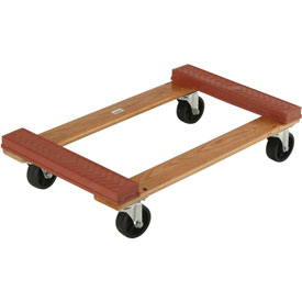 Global Industrial 952168B Hardwood Dolly with Rubber Bumpered Ends Deck, 30 x 18 in. - 1200 lbs
