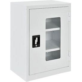 Global Industrial 269875CV-WH Clear View Wall Assembled Storage Cabinet, Off White - 18 x 12 x 26 in.