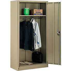 Global Industrial 270031TN Wardrobe Cabinet Easy Assembly, Tan - 36 x 18 x 72 in.
