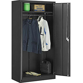 Global Industrial 270031BK Wardrobe Cabinet Easy Assembly, Black - 36 x 18 x 72 in.