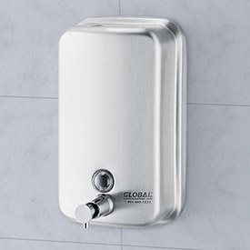 Global Industrial MC-8614 Stainless Steel Vertical Liquid Soap Dispenser - 1000 ml