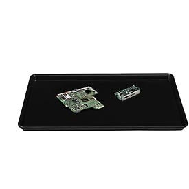Storage Tote Tray, 26 in L x 18 in W x 1 in H, Black, Thermoset Molded Composite