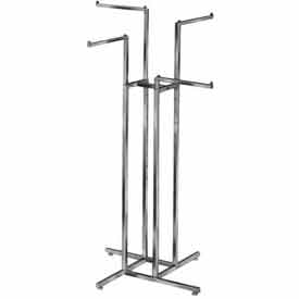 Picture of Amko Displays K12 4-Way with 2 Straight & 2 Slant Arms Garment Rack - Square Tubing&#44; Chrome