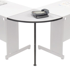 Picture of Global Industrial 695298GY Interion Rounded Corner Tabletop with Support Post&#44; Gray - 24 in. Radius