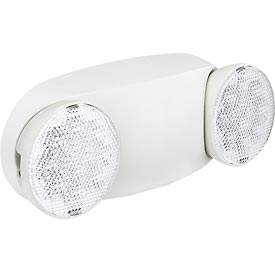 Global Industrial JLEU5 2 Head Round LED Emergency Light with Adjustable Optics & Ni-Cad Battery Backup