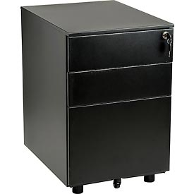 3 Drawer Low File Cabinet - Black