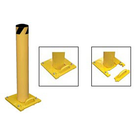 Removable Steel Bollard with Removable Plastic Cap - Yellow - 42 x 5.5 in.