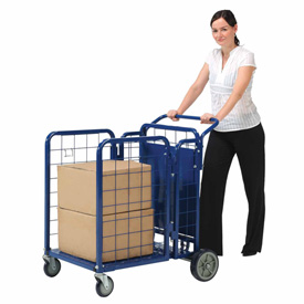 Fold-A-Way Steel Stock Cart - Blue